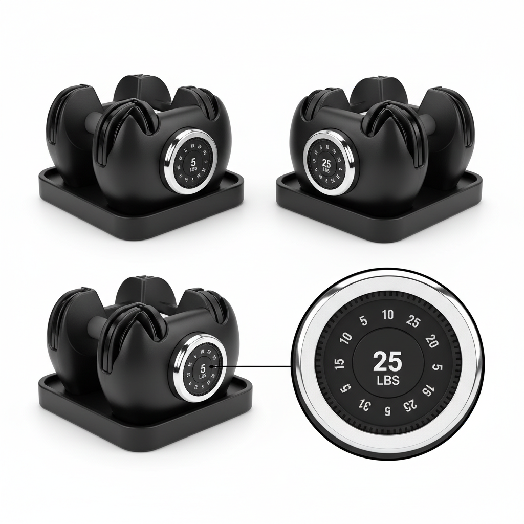 Adjustable Dumbbell Pair (5-25 lbs Each)