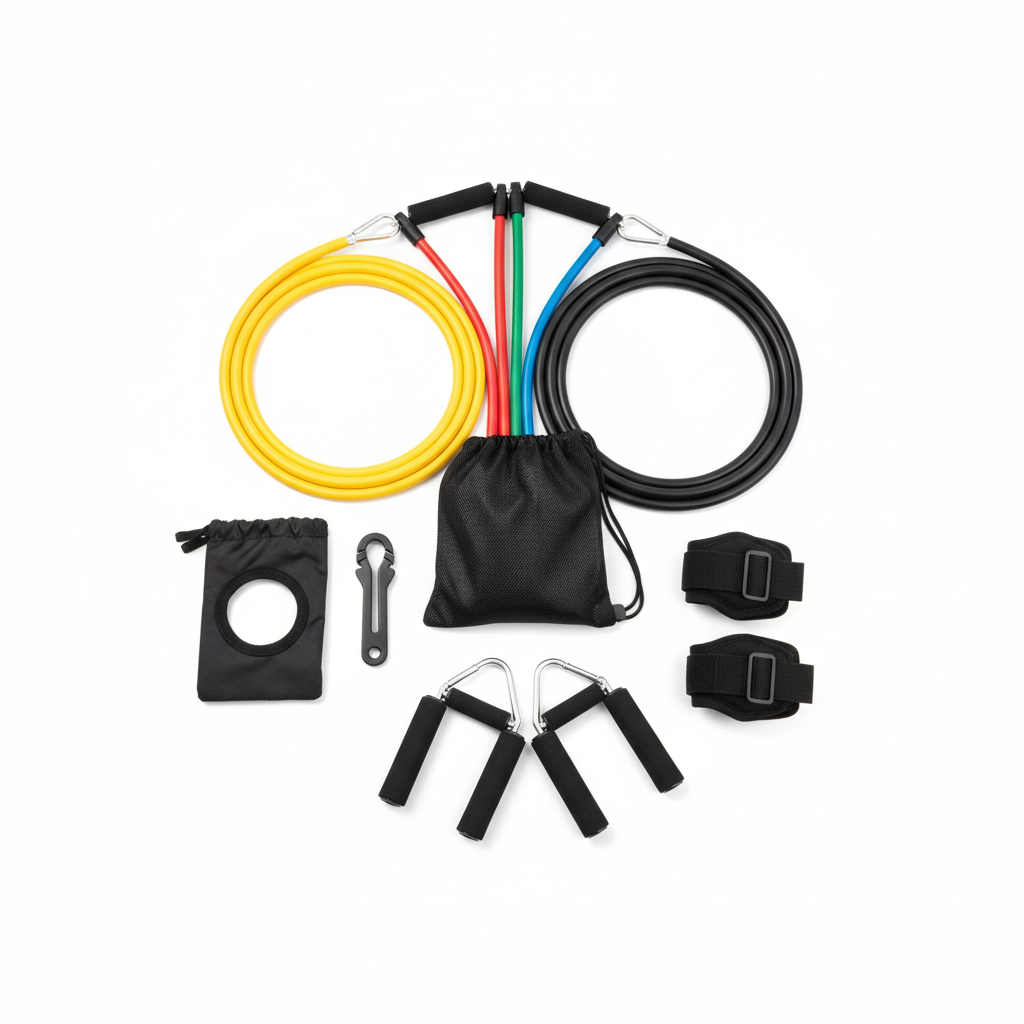Adjustable Resistance Tube Set with Handles & Door Anchor
