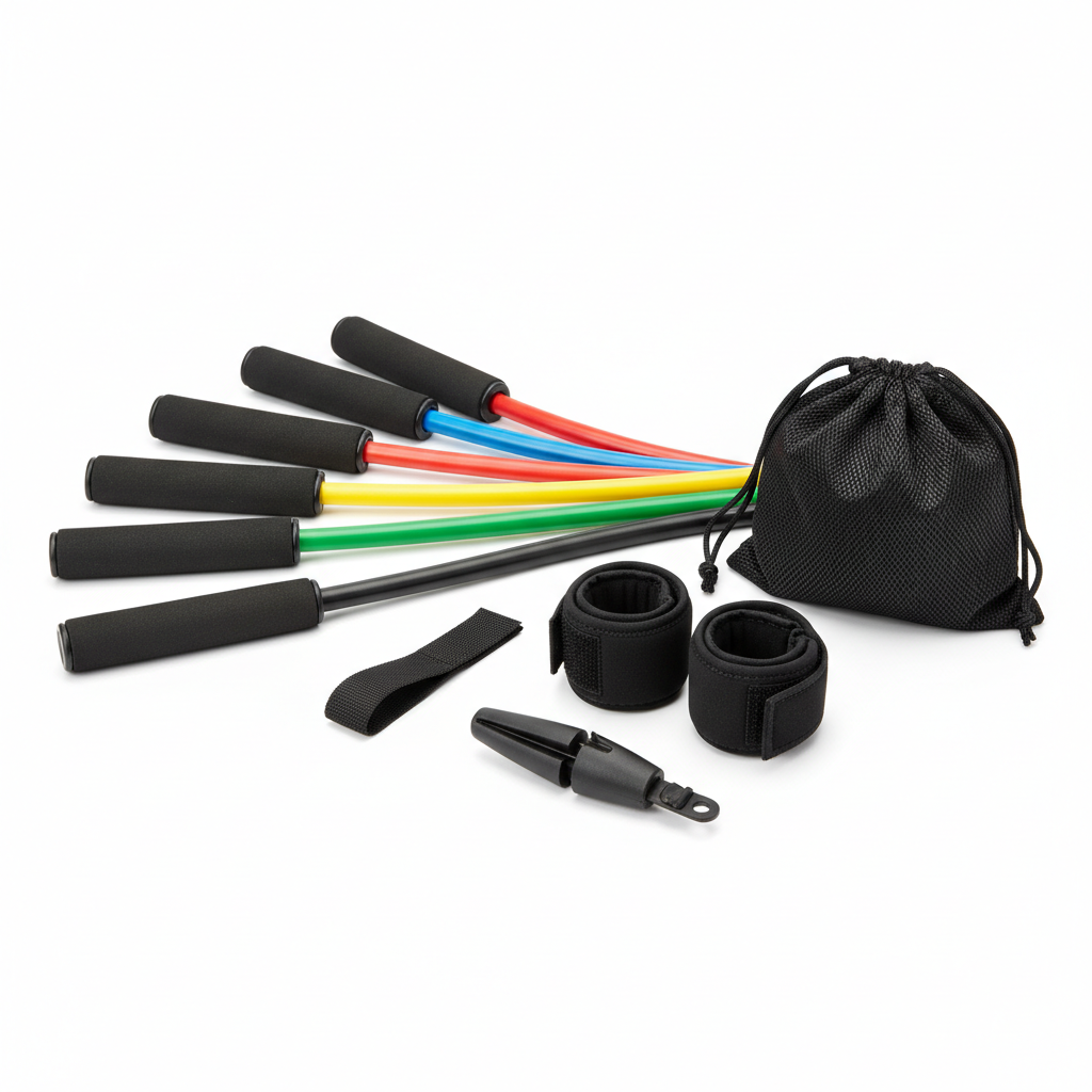 Adjustable Resistance Tube Set with Handles & Door Anchor