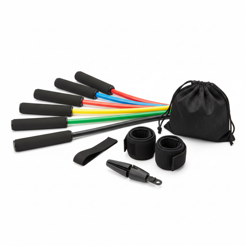 Adjustable Resistance Tube Set with Handles & Door Anchor