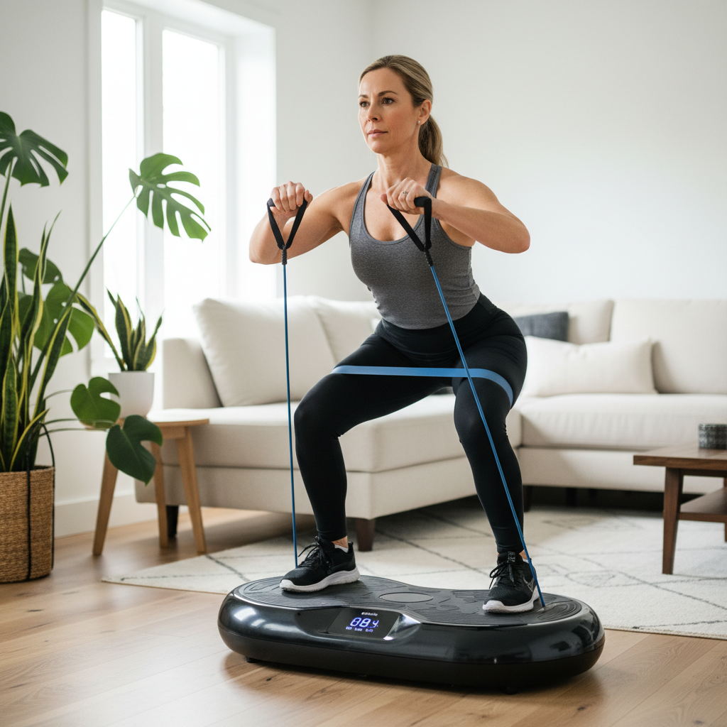 Whole Body Vibration Platform with Resistance Bands